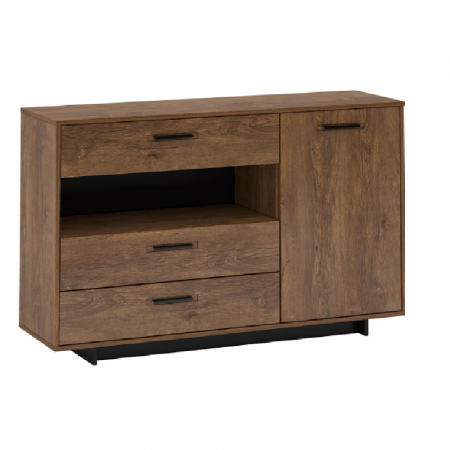 Living - Comodă, stejar bolzano / negru, DELIS E