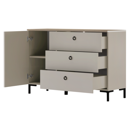 Comodă, stejar Taupe/stejar silverjack, DOMCA 1D3S [2]