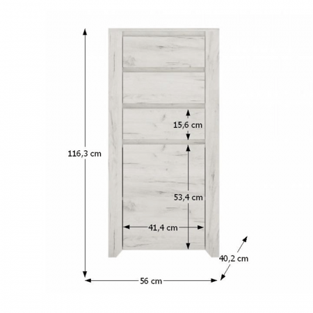 Comodă tip 35, alb craft, ANGEL [2]