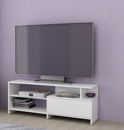 Promotia saptamanii (extra discount )  - % - Comoda tv, alb lucios, 120x45x30 cm