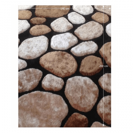 Covor Shaggy /fir lung ,cu model ,maro/bej /negru, 140X200 CM [9]