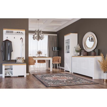 Cuier de perete 90, alb / stejar Wotan, VILGO [2]