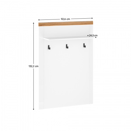 Cuier de perete 90, alb / stejar Wotan, VILGO [3]