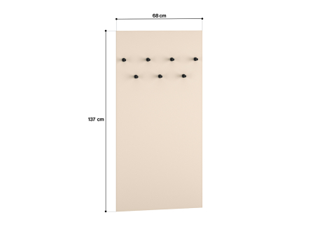 Cuier hol-pantofar/mobilier hol, casmir crem bej, 102 cm lungime, model riflaj , 10 agatatori, picioare negre, [5]