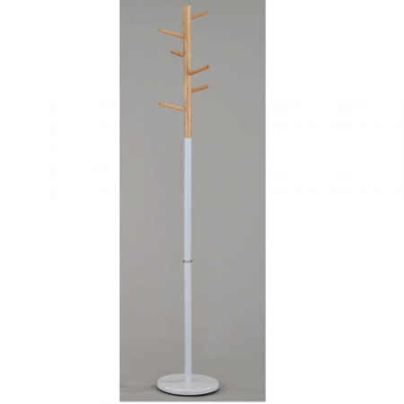 Cuier, lemn natural/metal alb, HORST [2]