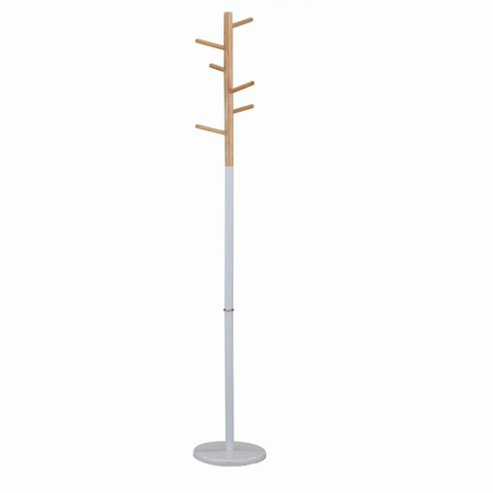 Mobilier Hol/Cuiere - Cuier, lemn natural/metal alb, HORST