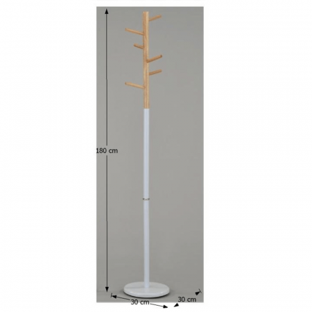 Cuier, lemn natural/metal alb, HORST [1]