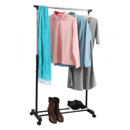 Mobilier Hol/Cuiere - Cuier mobil, inox/plastic negru, DOLFO NEW