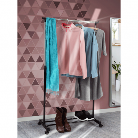 Cuier mobil, inox/plastic negru, DOLFO NEW [1]