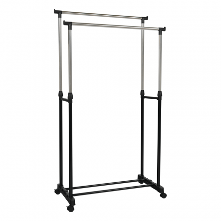 Cuier mobil, inox/plastic negru, OLIVER [3]