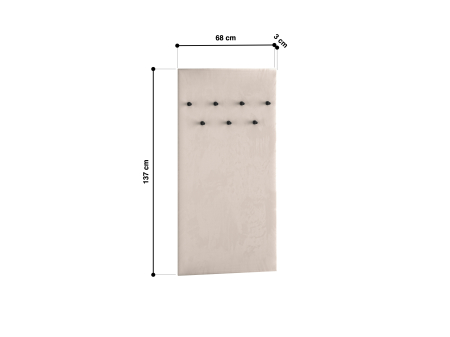 Cuier mobila hol cu pantofar bancuta casmir/tapitata bej,102 cm lungime x34 cm adancime x192 cm, panou tapitat/pal casmir si iluminare ambientala cu intrerupator,pal casmir/tapiterie bej, 10 agatator [8]