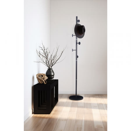 Cuier, negru, metal/marmură, TRITON [1]