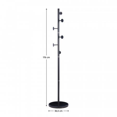 Cuier, negru, metal/marmură, TRITON [2]