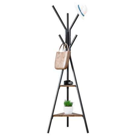 Mobilier Hol/Cuiere - Cuier, negru/ stejar smoke, PLENTO