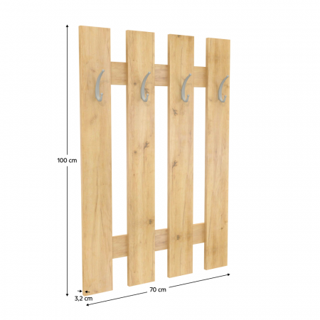 Cuier perete, stejar artizanal, KORADO NEW KV11 [2]