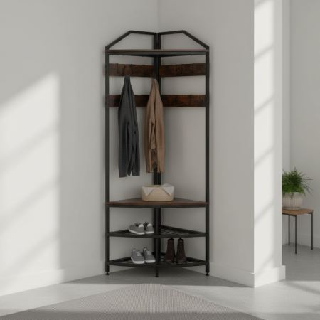 Cuier, stejar rustic/negru, ELVIRO [3]