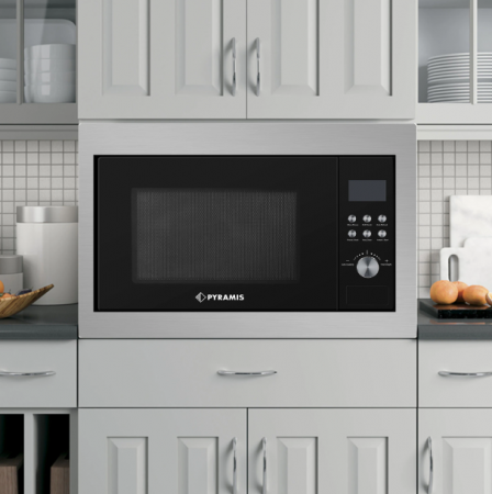 Cuptor microunde incorporabil PYRAMIS 30INOX 30UG, 30litri, 1000W, 5 trepte de putere, 8 moduri de gatire automate, control digital, inox [1]