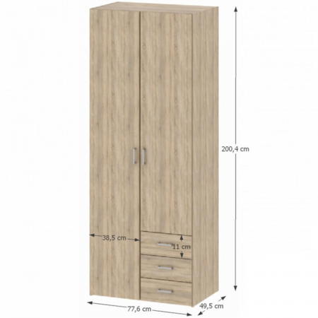 Dulap, 2 uşi, stejar sonoma, GWEN 70425 [1]