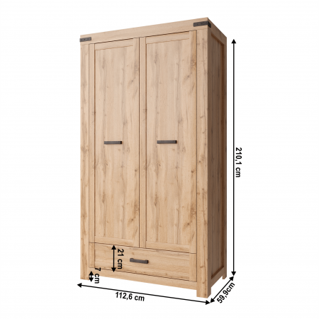 Dulap 2D1S, stejar wotan, MORATIZ [2]