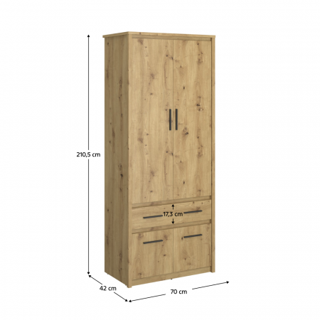 Dulap 4D1S/40, stejar Artisan, AIRON [4]