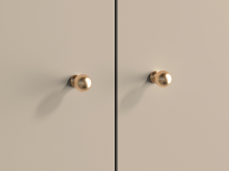 Dulap cu 2 usi, 190cmx 92 cm latime x 53 cm adancime, pal /mdf casmir cu caneluri gen riflaj la partea de jos, cu 2 rafturi si bara umerase, picioare metalice negre, butoni auriu [2]