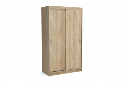 Toate Produsele - Dulap cu 2 usi glisante, 6 rafturi si bara pentru umerase, stejar sonoma, 120x215x60 cm, Bortis Impex