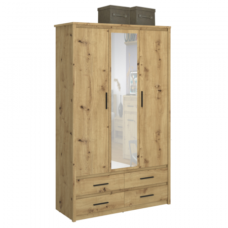 Dulap cu oglindă 3D4S, stejar Artisan, AIRON [3]
