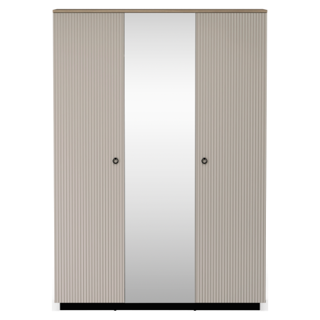 Dulap cu oglindă, gri-maroniu Taupe/stejar silverjack, DOMCA 3D [2]