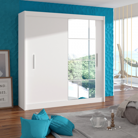 Dulap cu uşi glisante, alb, 180x215, LOW [3]