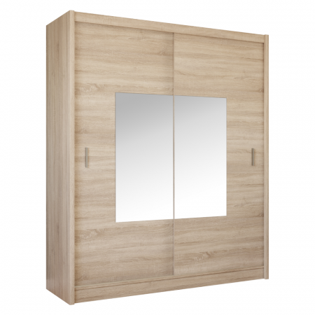 Dormitor - Dulap cu uşi glisante, stejar sonoma, 203x215, MADRYT