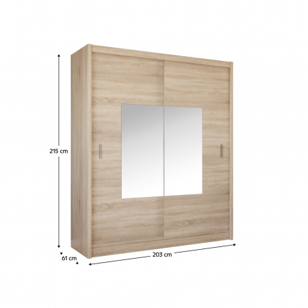 Dulap cu uşi glisante, stejar sonoma, 203x215, MADRYT [2]