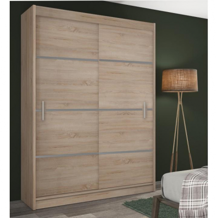 Dulap cu uşi glisante, stejar sonoma/gri, MERINA 150 [2]