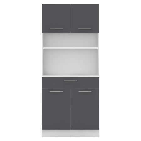 Dulap de bucătărie cu patru uşi, alb/grafit, DOMIS NEW [4]