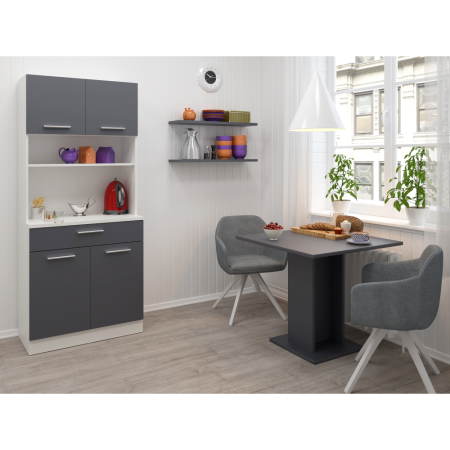 Dulap de bucătărie cu patru uşi, alb/grafit, DOMIS NEW [7]