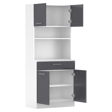 Dulap de bucătărie cu patru uşi, alb/grafit, DOMIS NEW [2]