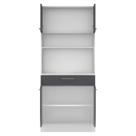 Dulap de bucătărie cu patru uşi, alb/grafit, DOMIS NEW [5]