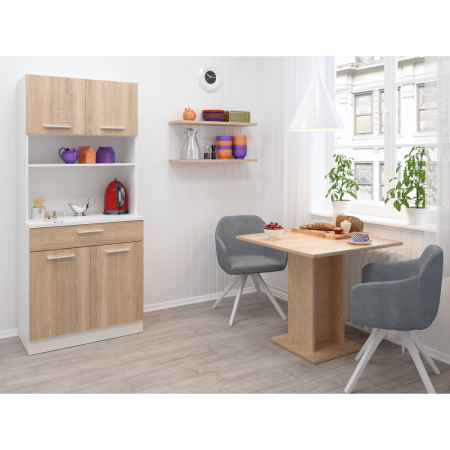 Dulap de bucătărie cu patru uşi, stejar alb/sonoma, DOMIS NEW [6]