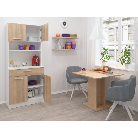 Dulap de bucătărie cu patru uşi, stejar alb/sonoma, DOMIS NEW [7]