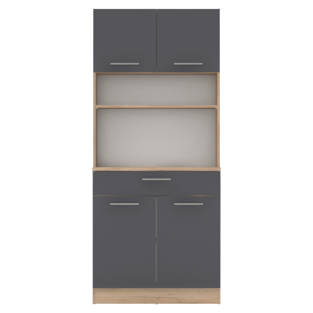 Dulap de bucătărie cu patru uşi, stejar artisan/grafit, DOMIS NEW [4]