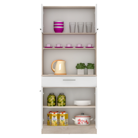 Dulap de bucătărie cu patru uşi, stejar sonoma/alb, DOMIS NEW [5]