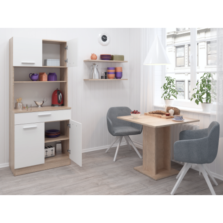 Dulap de bucătărie cu patru uşi, stejar sonoma/alb, DOMIS NEW [7]