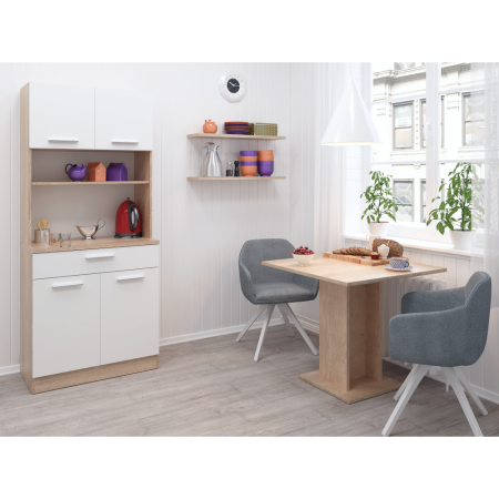 Dulap de bucătărie cu patru uşi, stejar sonoma/alb, DOMIS NEW [6]