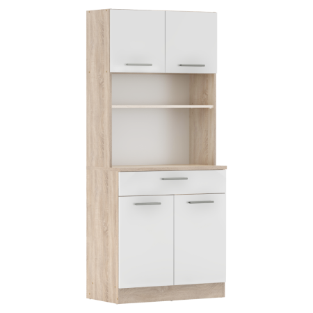 Bucatarie - Dulap de bucătărie cu patru uşi, stejar sonoma/alb, DOMIS NEW