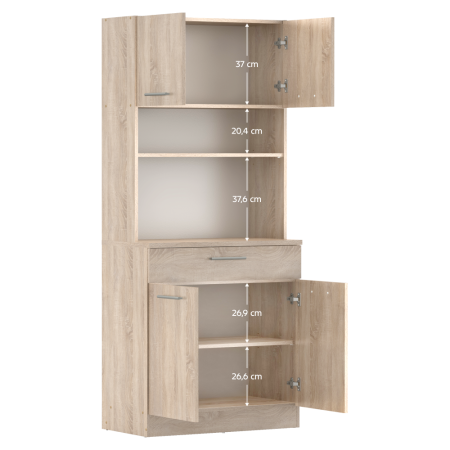 Dulap de bucătărie cu patru uşi, stejar sonoma, DOMIS NEW [8]