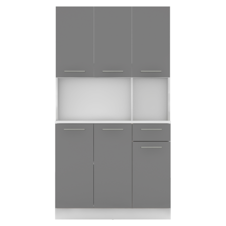 Dulap de bucătărie cu şase uşi, alb/grafit, PELION NEW [3]