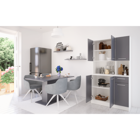 Dulap de bucătărie cu şase uşi, alb/grafit, PELION NEW [7]