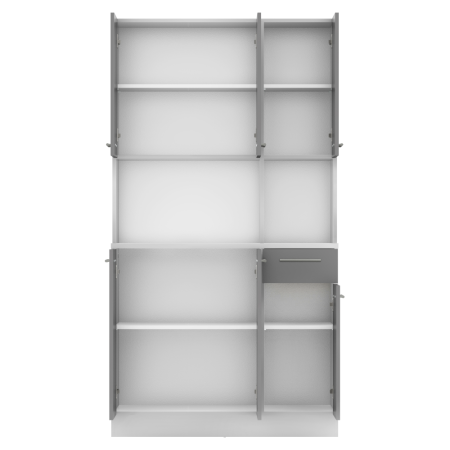 Dulap de bucătărie cu şase uşi, alb/grafit, PELION NEW [4]