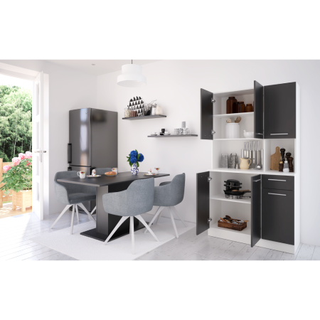 Dulap de bucătărie cu şase uşi, alb/negru, PELION NEW [7]