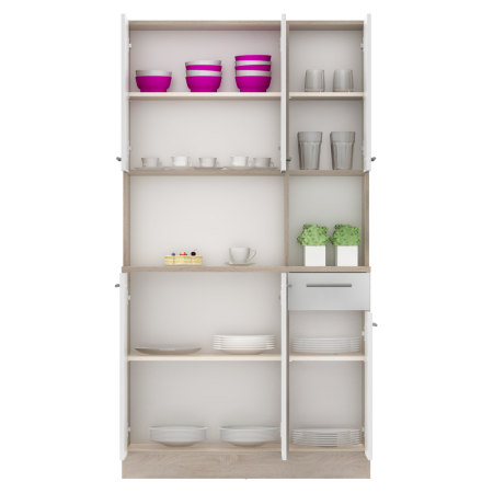 Dulap de bucătărie cu şase uşi, stejar sonoma/alb, PELION NEW [5]