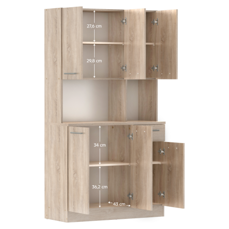 Dulap de bucătărie cu şase uşi, stejar sonoma, PELION NEW [6]